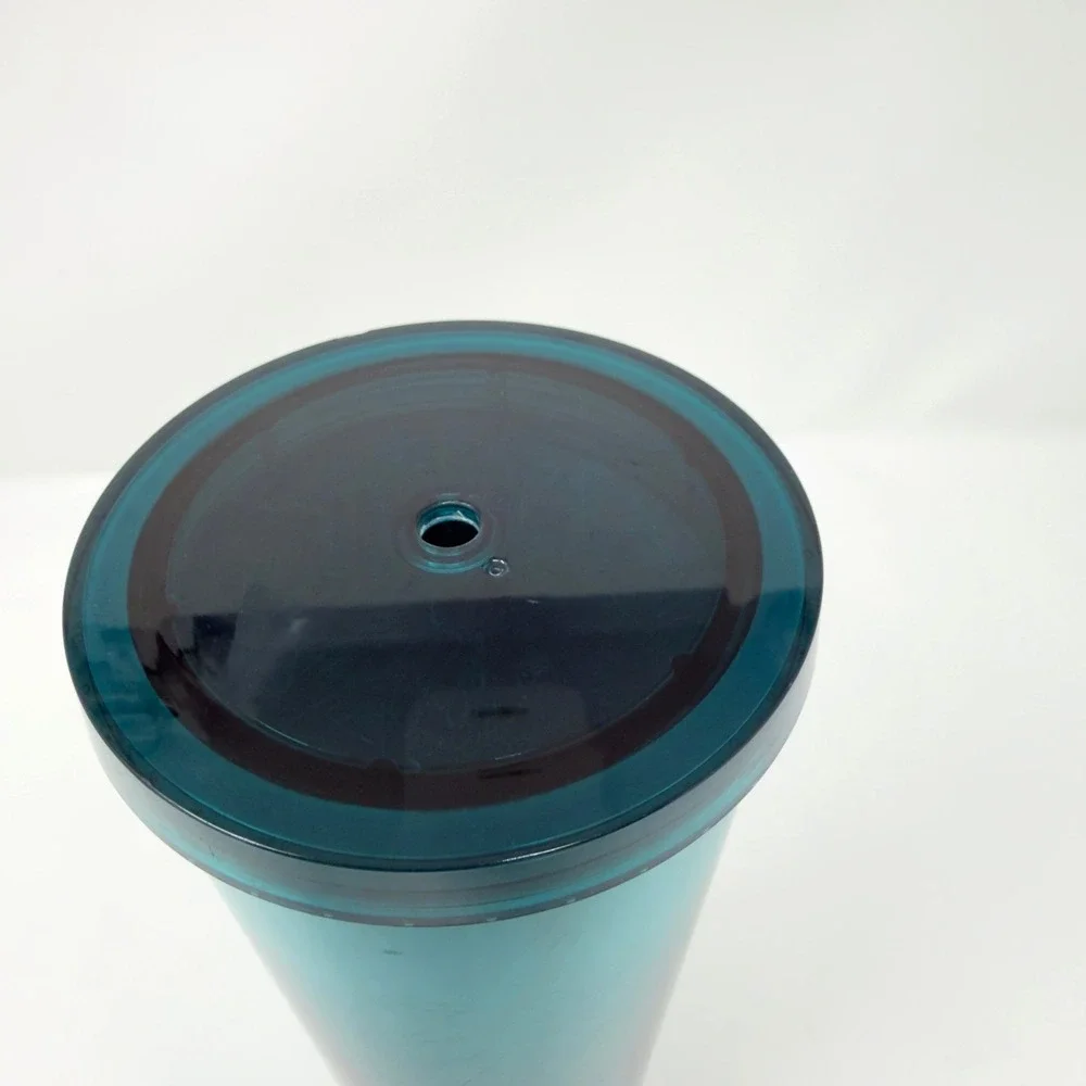 Starbucks Rare Teal Floral Embossed‎ Cold Cup 24oz Reusable Tumbler 2021